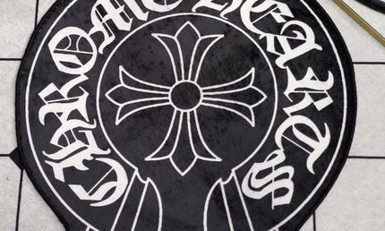 Chrome heart Black Logo Rug