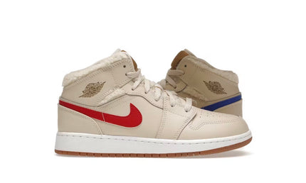 Jordan 1 Mid Fleece Pearl White GS