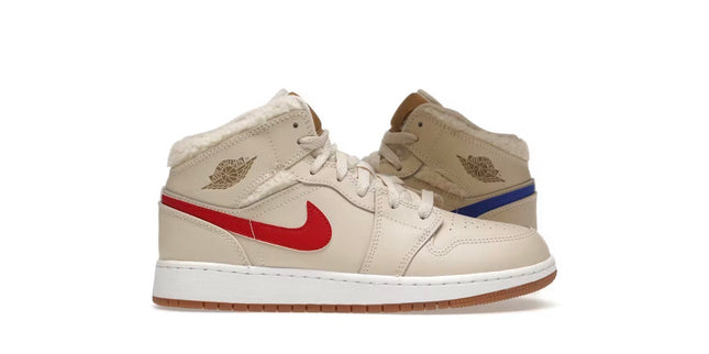 Jordan 1 Mid Fleece Pearl White GS