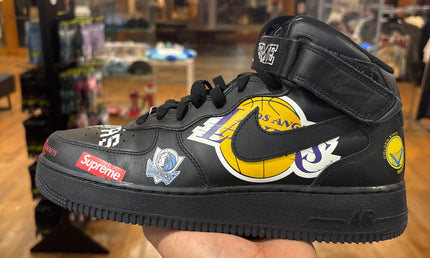 Nike Air Force 1 Mid Supreme NBA Black Pre-Owned