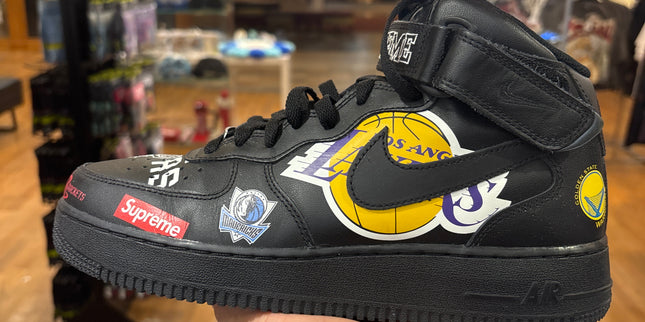 Nike Air Force 1 Mid Supreme NBA Black Pre-Owned