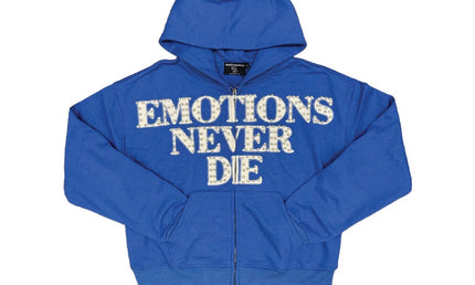 Mixed Emotion Blue End Rhinestone Hoodie