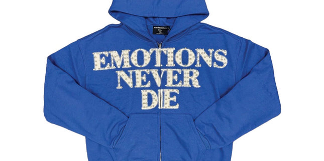 Mixed Emotion Blue End Rhinestone Hoodie