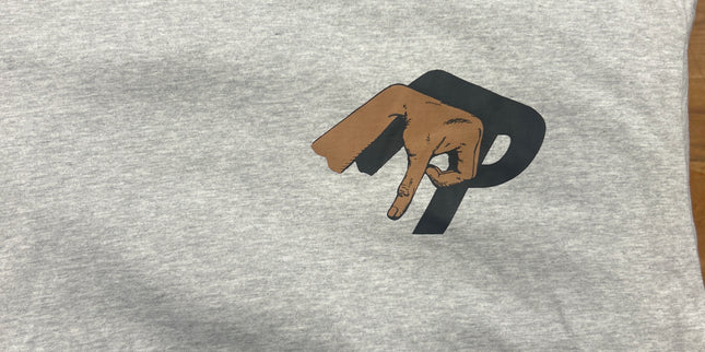 Palace grey fingers down tee