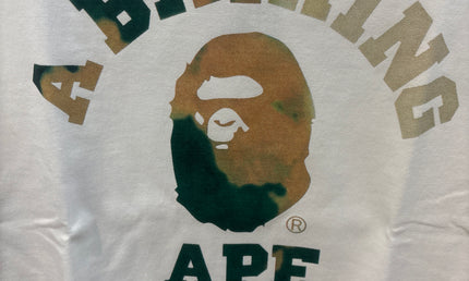 Bape Tee College Logo White Multi-Color