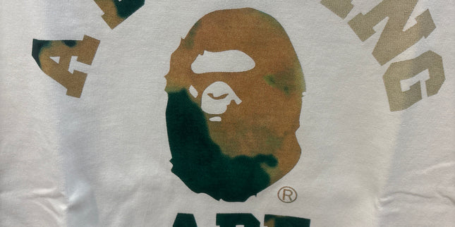 Bape Tee College Logo White Multi-Color
