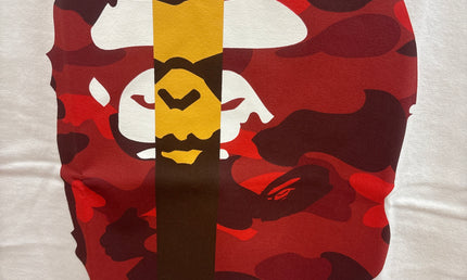 Bape Tee Double Ape Head White Red Camo