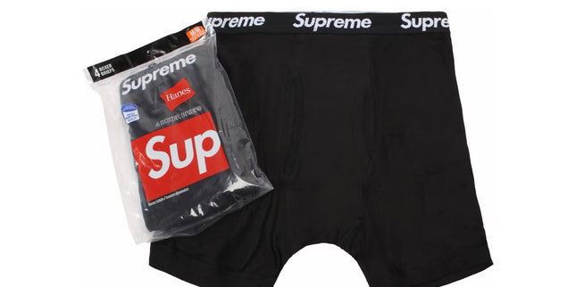 Supreme Hanes Boxes Black 4 Pack