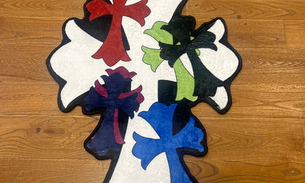 Chrome heart Cross Rug