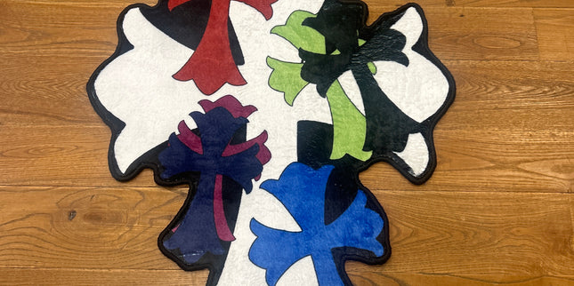 Chrome heart Cross Rug