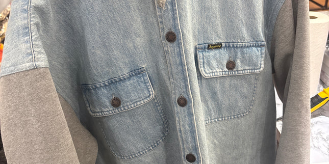 Supreme Gray Denim Jacket Pre Owned