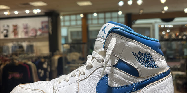 Jordan 1 Mid Industrial Blue Pre Owned No Box
