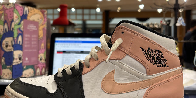 Jordan 1 Mid Arctic Orange Black Toe Pre-Owned No Box No Insoles