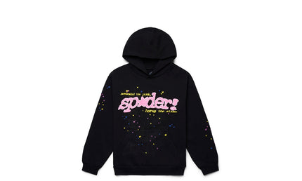 Sp5der Pink V2 Hoodie Black