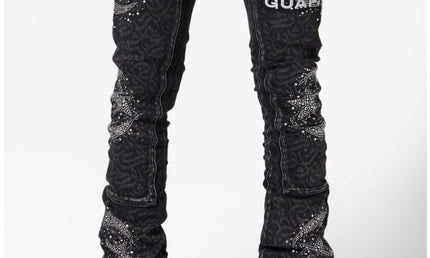 Guapi Obsidian Black Calligraphy Denim