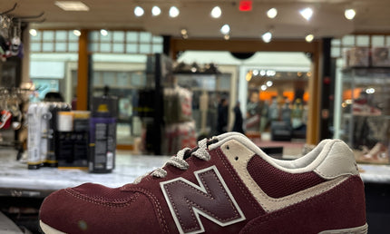 New Balance 574 Burgundy white GS Pre Owned No Box