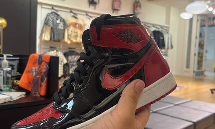 Jordan 1 High Patent Bred Pre Owned No Box