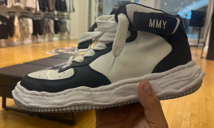 MMY Sole Leather High Black White Pre Owned No box