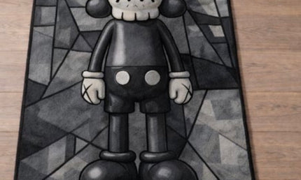 Kaws Black and White Rug