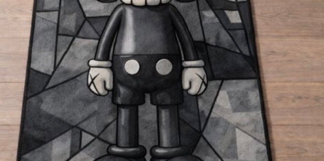 Kaws Black and White Rug