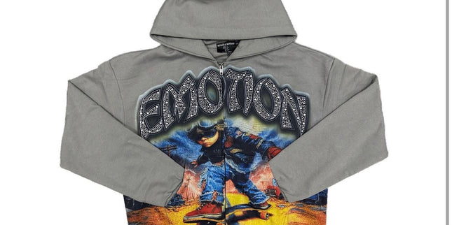 Mixed Emotion Last Ride Rhinestone Hoodie