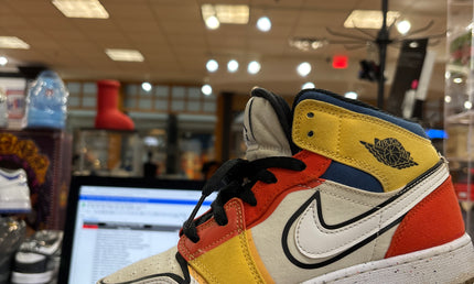 Jordan 1 Mid Multi-Color Canvas GS Pre-Owned