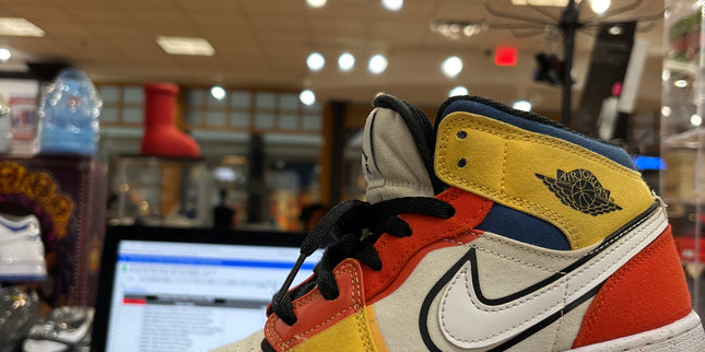 Jordan 1 Mid Multi-Color Canvas GS Pre-Owned