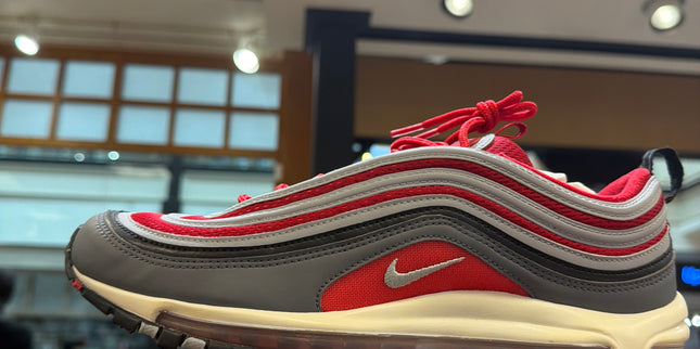 Nike Air Max 97 Dark Grey Gym Red Pre Owned