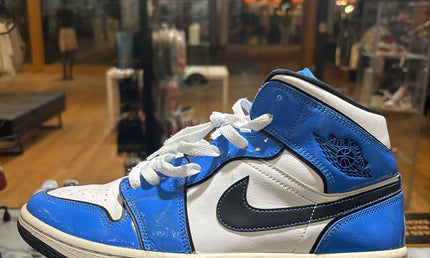 Jordan 1 Mid Signal Blue Pre Owned No Box