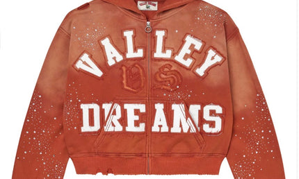 Vale Classico Zip Up Hoodie Orange