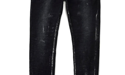 Purple Jeans Black Wash Metallic Silver
