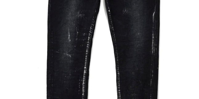 Purple Jeans Black Wash Metallic Silver