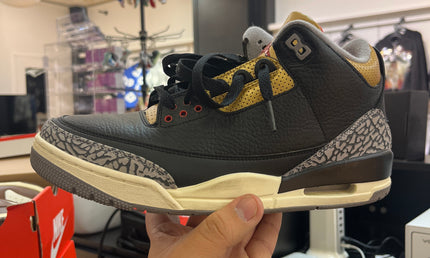 Jordan 3 Retro Black Gold W Pre Owned No Box