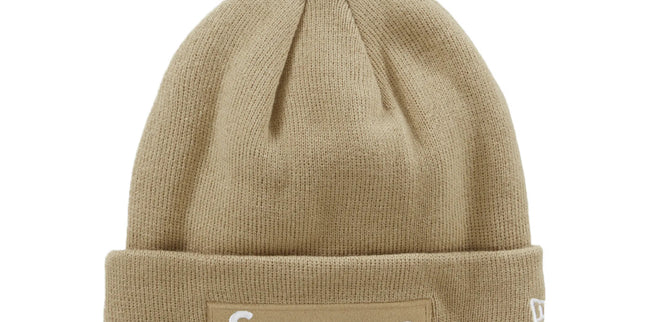 Supreme New Era Box Logo Beanie Dark Sand