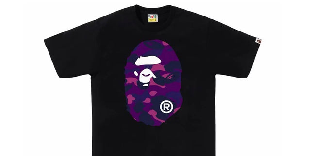 Bape Tee Ape Head Black Purple
