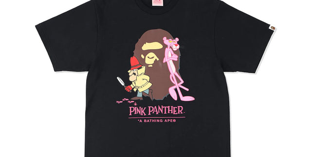 Bape Tee Pink Panther Head Black
