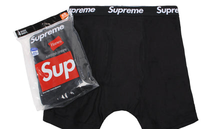 Supreme Hanes Boxer Briefs 4 Pack Black M