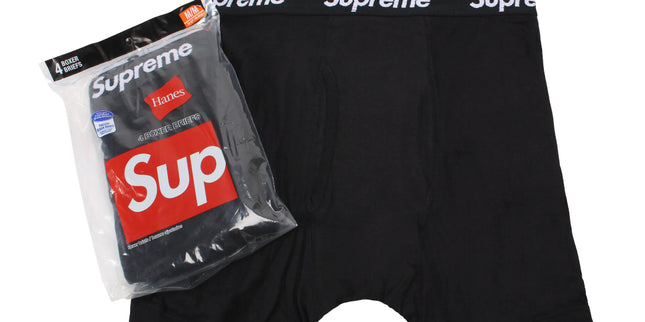 Supreme Hanes Boxer Briefs 4 Pack Black M