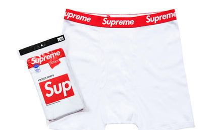 Supreme Hanes Boxer Briefs White L