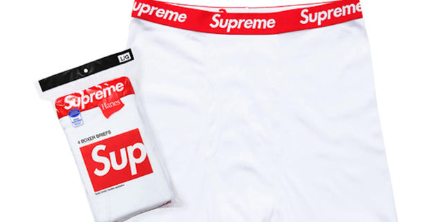 Supreme Hanes Boxer Briefs White L