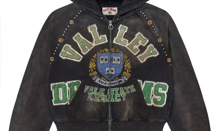Vale Black Gem Zip Up Hoodie