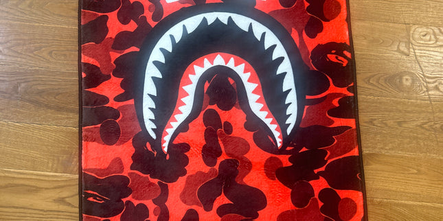 Red camo bape Rug