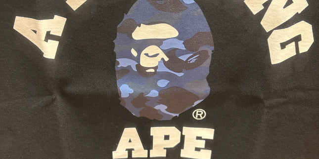 Bape Tee College Logo Black