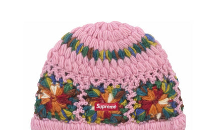 Supreme Crochet Beanie Pink