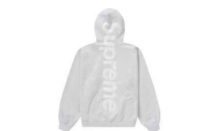Supreme Satin Applique Hooded Sweatshirt FW23 Ash Grey