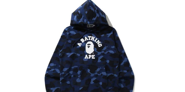 BAPE College Camo Hoodie Blue