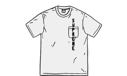 Supreme Tee Contrast Pocket White
