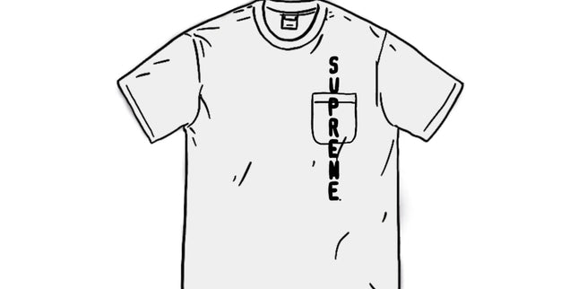 Supreme Tee Contrast Pocket White