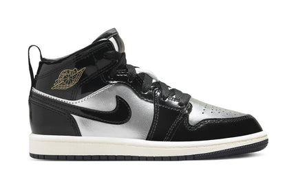Jordan 1 Mid Black Metallic Silver PS