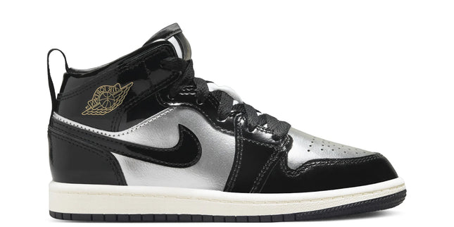 Jordan 1 Mid Black Metallic Silver PS